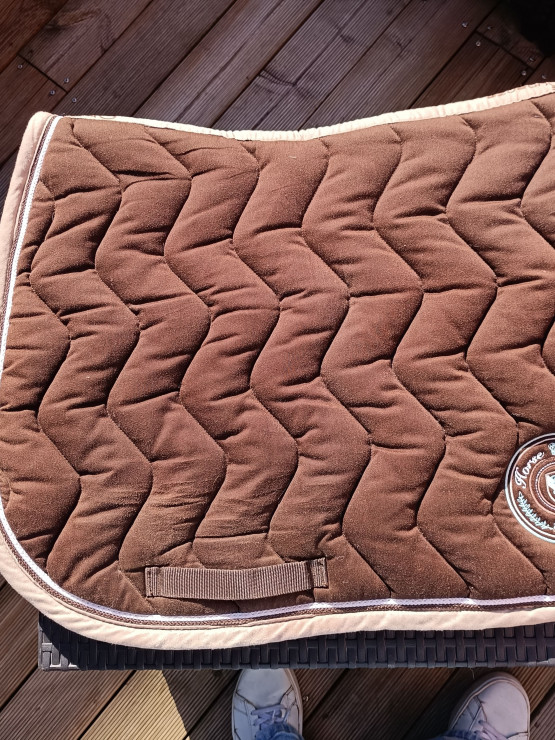 Tapis de selle Marine / Champagne / Marron by JUMP'IN