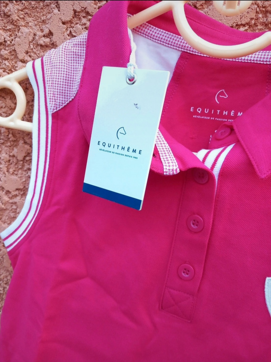 Polo Equithème rose (S) neuf occasion