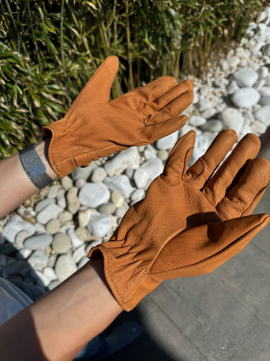 Gants équitation cuir tabac (XS) neuf occasion