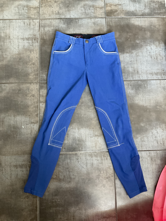 Pantalon équitation bleu et blanc (12 ans) occasion