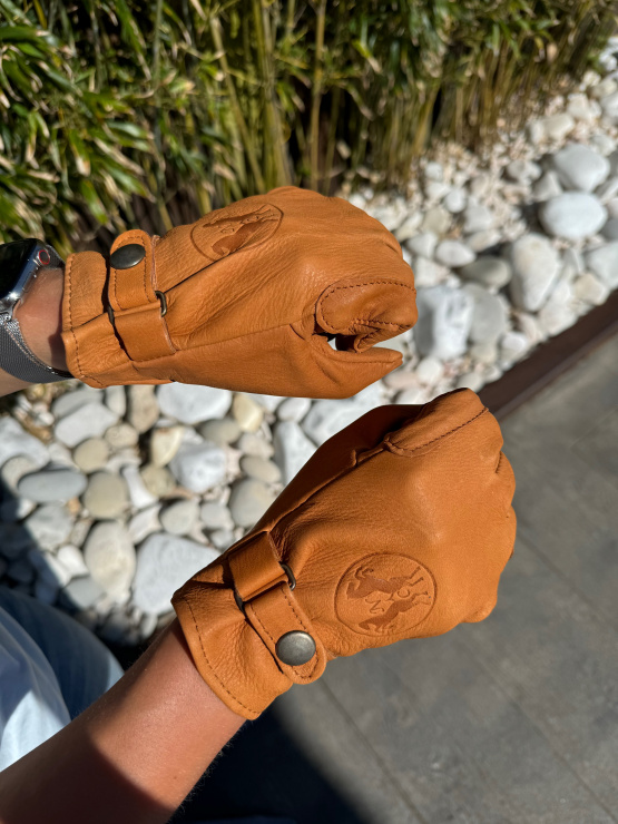 Gants équitation cuir tabac (XL) neuf occasion