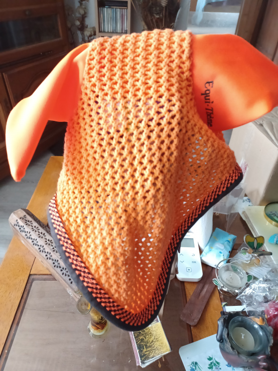 Bonnet anti mouches Equithème orange (neuf) occasion