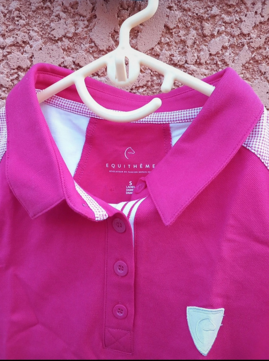 Polo Equithème rose (S) neuf occasion