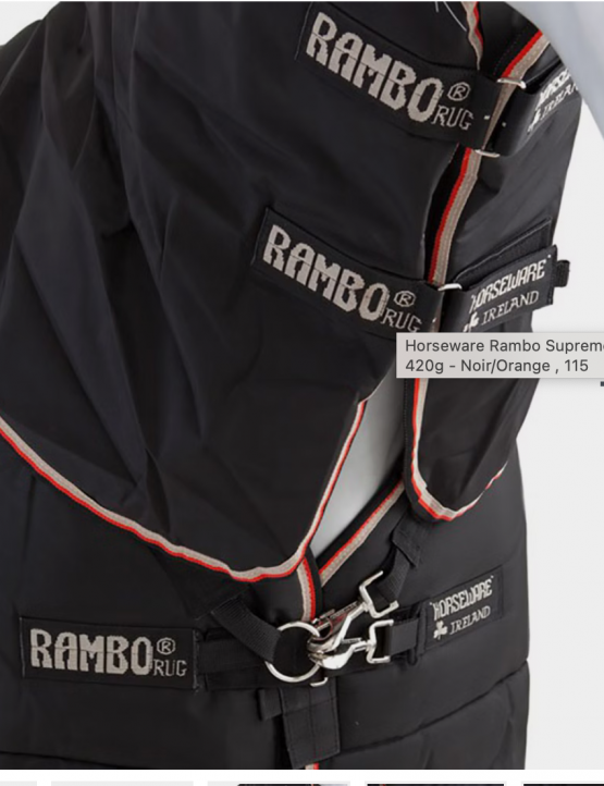 Couverture extérieur Horseware Rambo 420g 140 cm (neuve) occasion