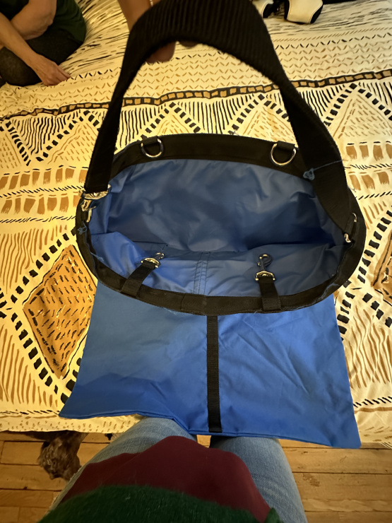 Sac à foin premium Equithème bleu en tissu occasion