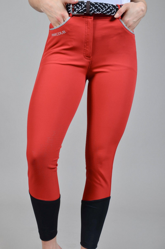 Pantalon équitation Harcour "jaltika" rouge piment (34) neuf occasion