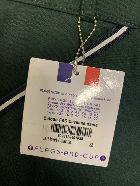 Pantalon d’équitation Flags & Cup vert (38) neuf occasion