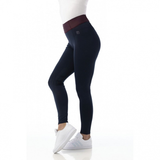 Legging équitation Equithème Tea noir / prune (12 ans) neuf occasion