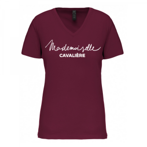 T-shirt bordeaux Mademoiselle Cavalière (XL) neuf occasion