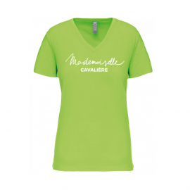 T-shirt Mademoiselle Cavalière vert lime (M) neuf