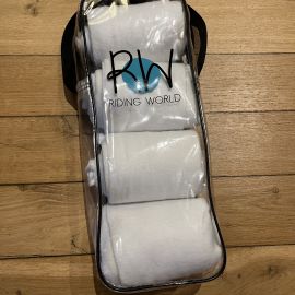 Bandes de polo Riding World blanches X4 (cheval)