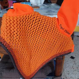 Bonnet anti mouches Equithème orange (neuf)