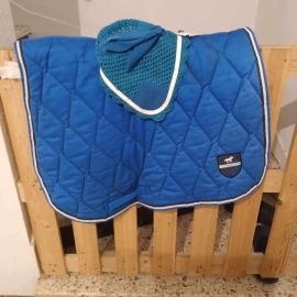 Tapis de selle & bonnet Fouganza bleu