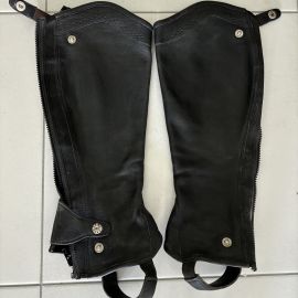 Mini chaps Façon cuir noir (M)