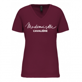 T-shirt bordeaux Mademoiselle Cavalière (XL) neuf