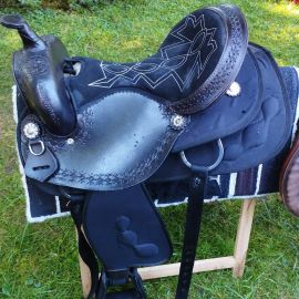 Selle Western cuir noir